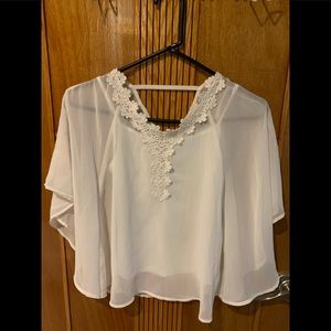 Girls White sheer top with camiSize10-12 (M)